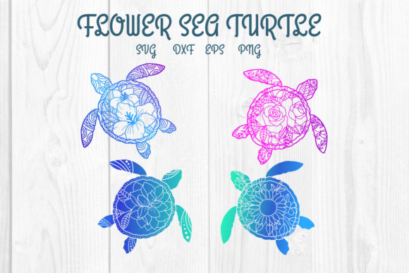 Download Flower Sea Turtle SVG DXF Cut Files - Dxf cut files Collection