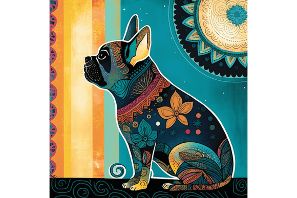 Download French Bulldog Wall Art Floral Drawing 4 - Art Collection