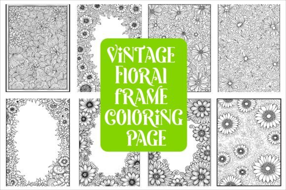 Download Elegant Floral Frame Coloring Page - Floral Collection