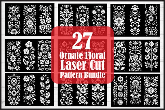 Download Ornate Floral Laser Cut Pattern Bundle - Floral Collection