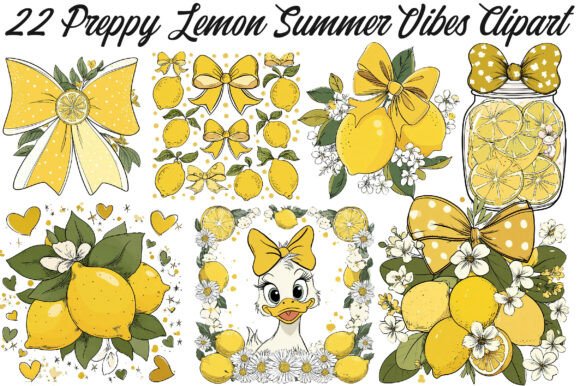 Download Preppy Lemon Summer Vibes Clipart Bundle - Art Collection