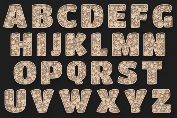 Download Laser Cut Floral Letters Svg Files - Floral Collection