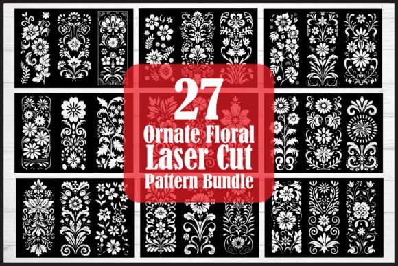 Download Ornate Floral Laser Cut Pattern Bundle - Floral Collection