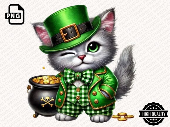 Download Leprechaun Cat St.Patrick's Clipart PNG - Art Collection