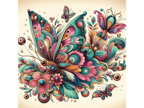 Download Retro Butterfly Artwork - Art Collection