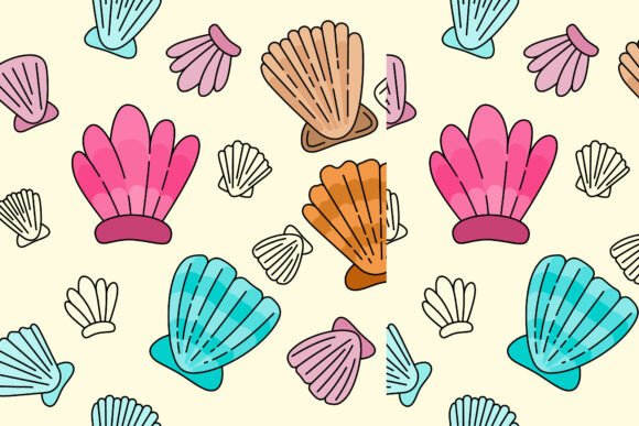 Download Tropical Sea Shell Doodle Art - Art Collection