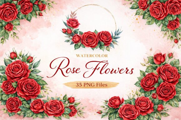 Download Watercolor Rose Bouquet PNG Bundle - Rose bouquet Collection