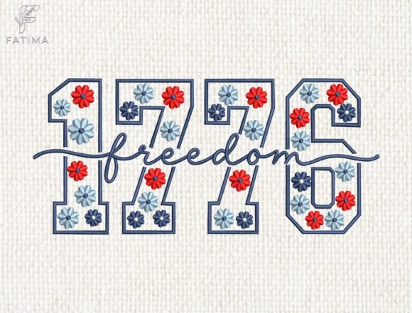Download 1776 Freedom Floral Embroidery Design - Floral Collection