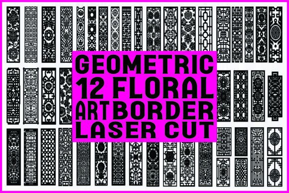 Download Geometric &amp; Floral Art Border Laser Cut - Art Collection