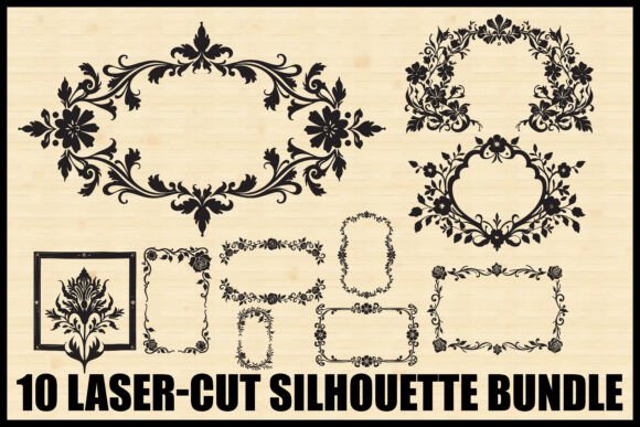Download Laser Cut Floral Frame Bundle Set - Floral Collection