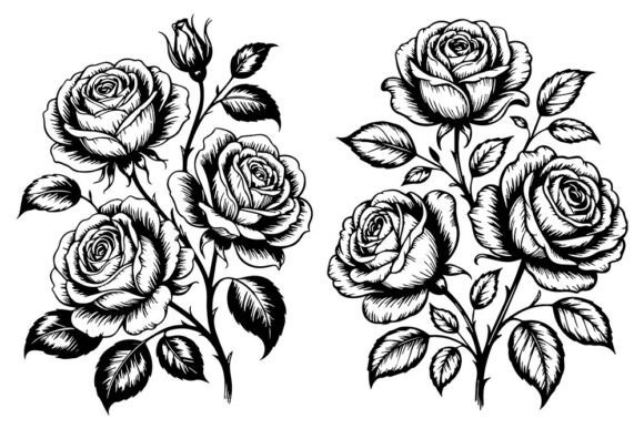 Download Vintage Rose Bouquet SVG | Floral Rose C - Floral Collection