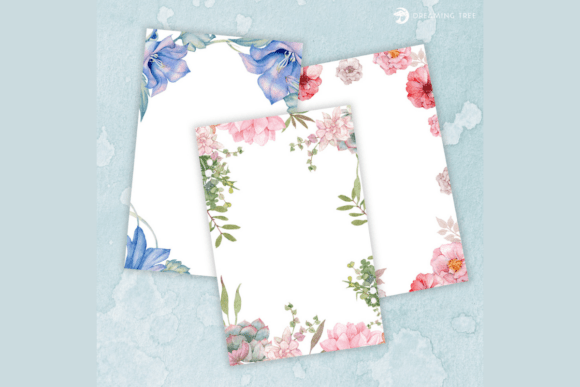 Download Watercolor Floral Card Inserts - Floral Collection
