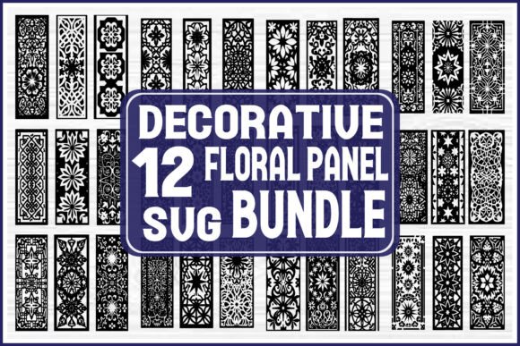 Download Decorative Floral Panel SVG Bundle - Floral Collection