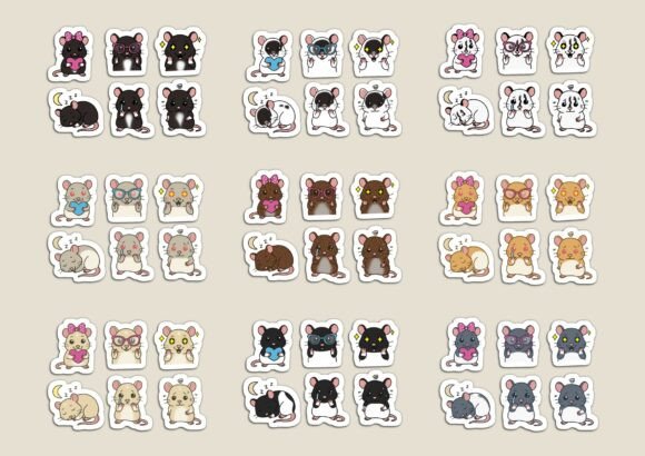 Download Cartoon Rats Clip Art Goodnotes Stickers - Art Collection