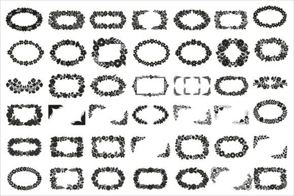 Download Elegant Floral Frame Silhouette - Floral Collection