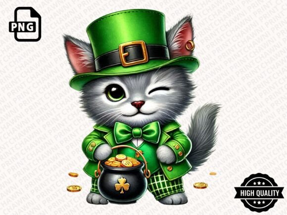 Download Leprechaun Cat St.Patrick's Clipart PNG - Art Collection
