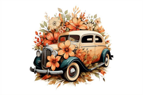 Download Watercolor Floral Car Design Vector. - Floral Collection