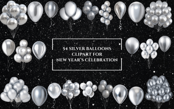 Download 54 Silver Balloon Clipart for New Year - Art Collection