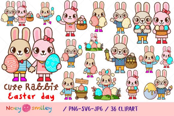 Download Easter Bunny Rabbits Cartoon Clipart - Art Collection