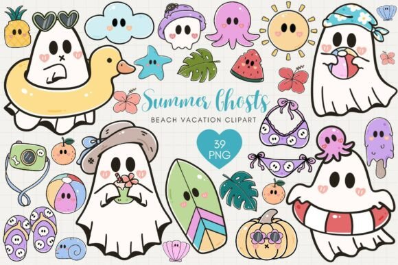 Download Summer Ghosts Beach Vacation Clipart - Art Collection