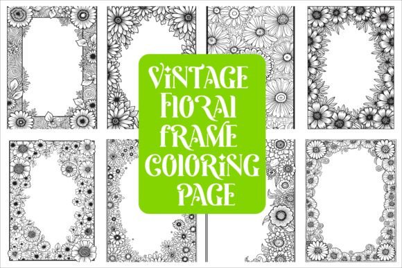 Download Elegant Floral Frame Coloring Page - Floral Collection