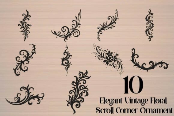 Download Luxury Vintage Floral Scroll Corner - Floral Collection