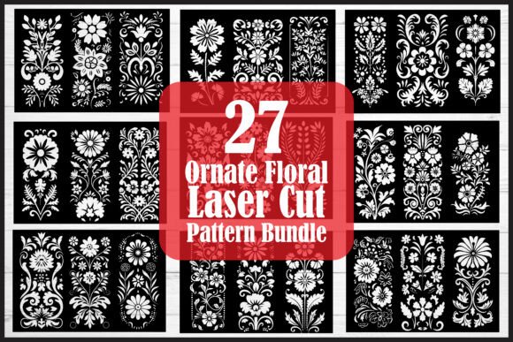 Download Ornate Floral Laser Cut Pattern Bundle - Floral Collection