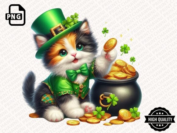 Download Leprechaun Cat St.Patrick's Clipart PNG - Art Collection