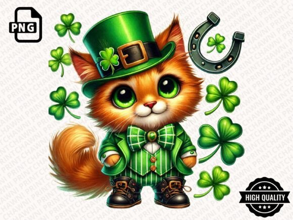 Download Leprechaun Cat St.Patrick's Clipart PNG - Art Collection