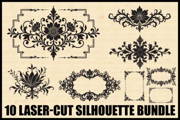 Download Laser Cut Floral Frame Bundle Set - Floral Collection