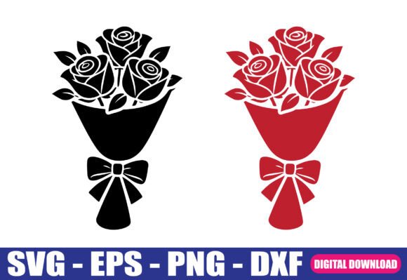 Download Valentine Rose Bouquet SVG Cut File - Rose bouquet Collection