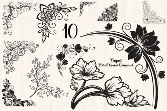 Download Elegant Floral Corner Ornament - Floral Collection