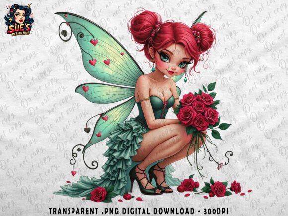Download Magical Fairy Holding Rose Bouquet - Rose bouquet Collection