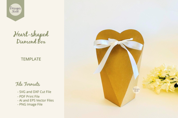 Download Heart Shaped Diamond Box Template SVG - Art Collection