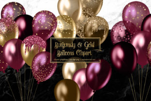 Download Burgundy and Gold Balloons Clipart - Art Collection