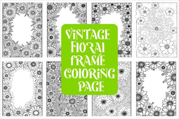 Download Elegant Floral Frame Coloring Page - Floral Collection