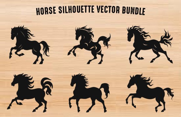 Download Black Horse Silhouettes Clipart Bundle - Art Collection