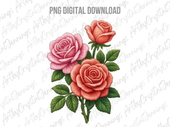 Download Watercolor Pink and Peach Rose Bouquet - Rose bouquet Collection