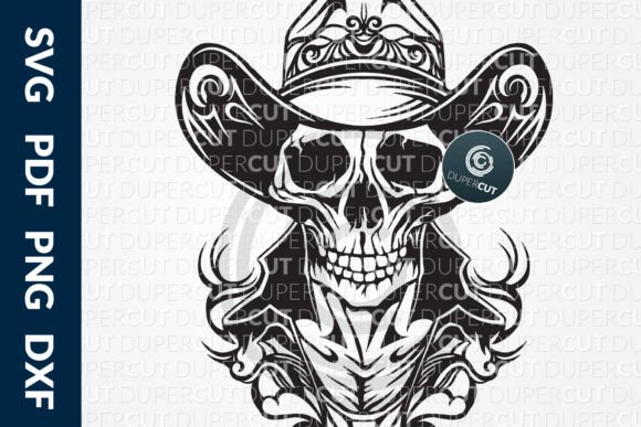 Download Skull Cowboy SVG DXF Cut Files - Dxf cut files Collection