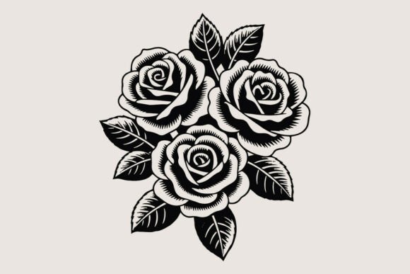 Download Vintage Black and White Rose Bouquet SVG - Rose bouquet Collection