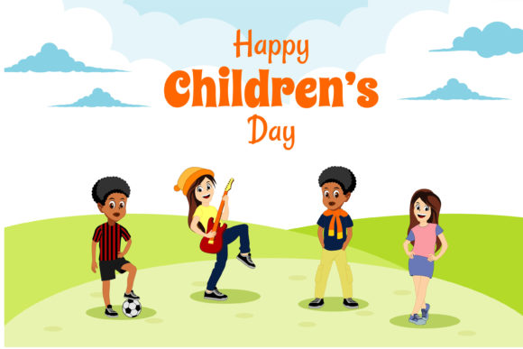 Download Happy Children's Day Cartoon Best Vector - Art Collection