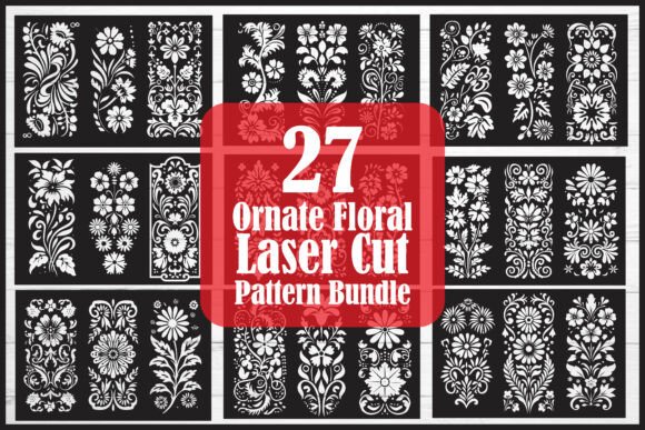 Download Ornate Floral Laser Cut Pattern Bundle - Floral Collection