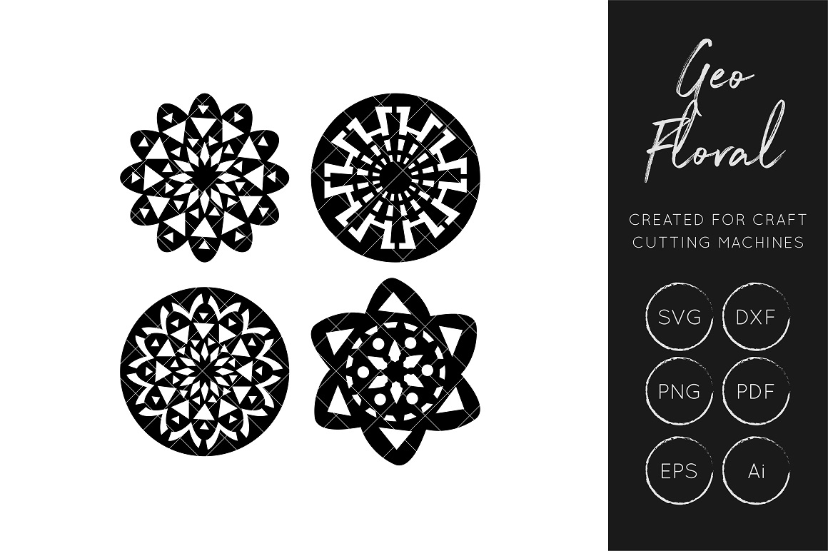 Download Geo Floral Craft Cutting File - Floral Collection