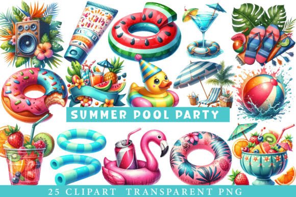 Download Summer Pool Party Clipart - Art Collection