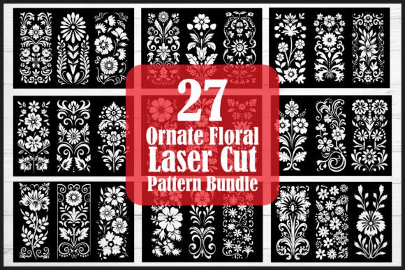 Download Ornate Floral Laser Cut Pattern Bundle - Floral Collection