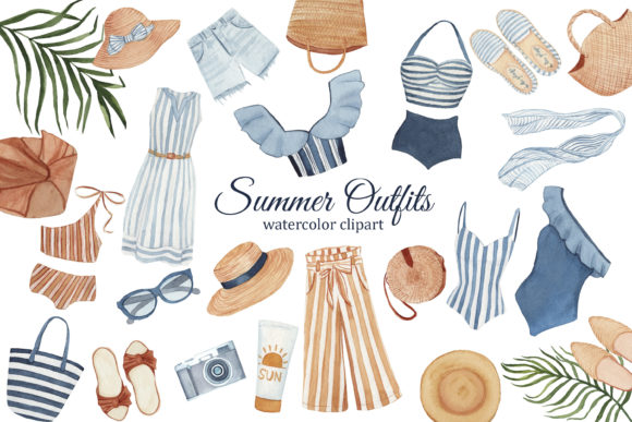 Download Summer Fashion Watercolor Clipart, Women - Art Collection