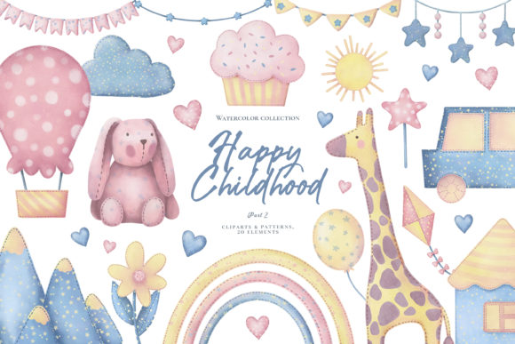 Download Happy Childhood. Cliparts &amp; Patterns.PNG - Art Collection