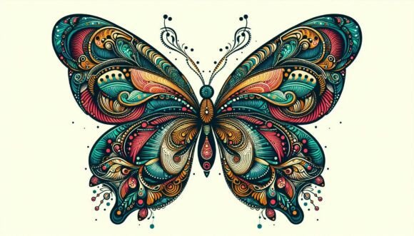 Download Retro Butterfly Artwork - Art Collection