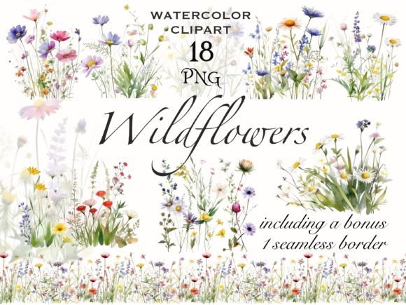 Download Wildflower Meadow Watercolor Clipart - Art Collection