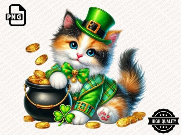 Download Leprechaun Cat St.Patrick's Clipart PNG - Art Collection